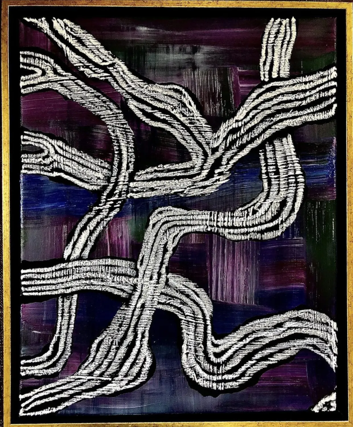 braided branches oil and acrylic on canva